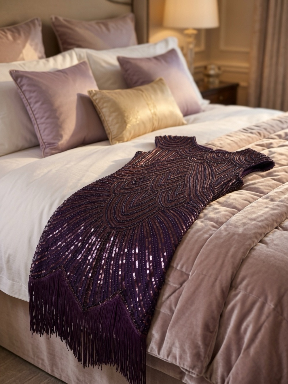 Luxury Purple Beaded dress
